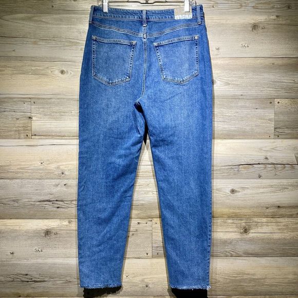 Mavi Star Iconic High Rise Mom Jeans Women’s W31 L28 Frayed Hems Ankle Blue - Picture 2 of 12